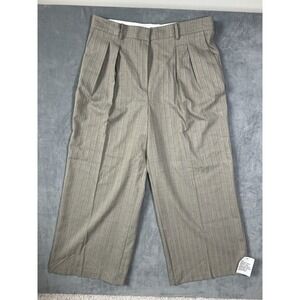 NWT ASOS Design Brown Pinstripe Pleated Wide Leg Oversized Pants Trousers Sz 14